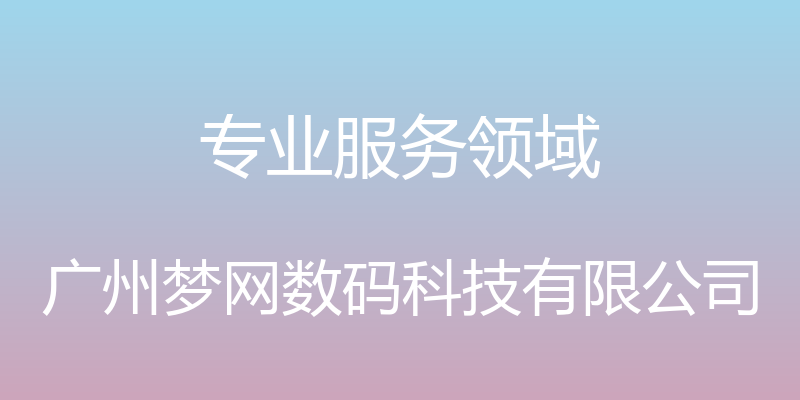 专业服务领域 - 广州梦网数码科技有限公司